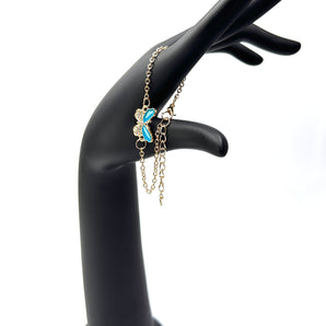 Nihao Wholesale Elegant Cute Classic Style Butterfly Alloy Enamel Inlay Artificial Diamond Women's Bracelets