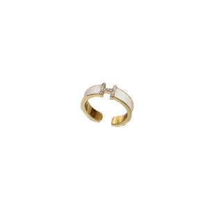 Nihao Wholesale Fashion Geometric Metal Inlay Zircon Women'S Open Ring
