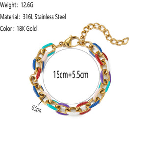 Nihao Wholesale Vintage Style Sweet Geometric Stainless Steel Plating Inlay Zircon 18K Gold Plated Bracelets