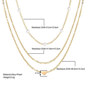 Nihao Wholesale Retro Heart Shape Alloy Plating Gold Plated Women's Layered Necklaces