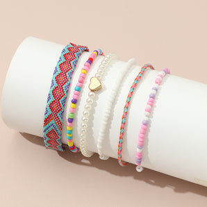 Nihao Wholesale Cute Simple Style Heart Shape Plastic Fabric Wholesale Bracelets