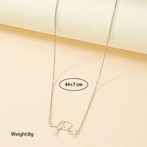 Nihao Wholesale Simple Style Heart Shape Alloy Plating Women's Pendant Necklace