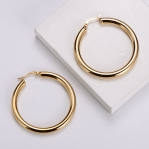 Nihao Wholesale Simple Style Geometric Polishing Stainless Steel No Inlaid Earrings