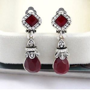 Nihao Wholesale Jewelry Fashion Water Droplets Alloy Artificial Gemstones Diamond Earrings