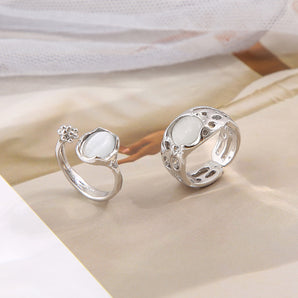 Nihao Wholesale Casual Elegant Geometric Alloy Plating Inlay Zircon Women'S Open Rings