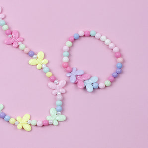 Nihao Wholesale Korean Style Butterfly Plastic Beaded Girl'S Bracelets Necklace