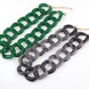Nihao Wholesale Retro Gradient Color Arylic Chain Women'S Necklace