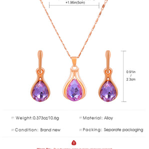 Nihao Wholesale Fashion Water Droplets Alloy Inlay Rhinestones Women'S Jewelry Set