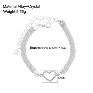 Nihao Wholesale Elegant Lady Heart Shape Alloy Plating Inlay Zircon Women's Bracelets