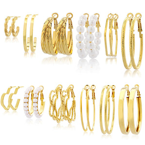 Nihao Wholesale 1 Set IG Style Simple Style Geometric Circle Plating Iron Earrings