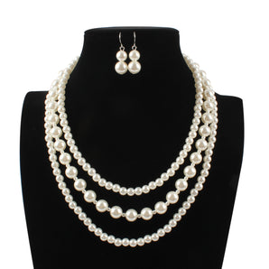 Nihao Wholesale Beads Fashion Geometric necklace  (creamy-white) NHCT0369-creamy-white