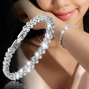 Nihao Wholesale Simple Style Geometric Alloy Diamond Artificial Gemstones Unisex Bracelets