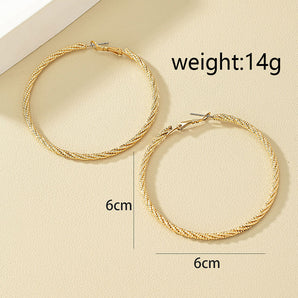Nihao Wholesale 1 Pair Exaggerated Round Plating Alloy Hoop Earrings