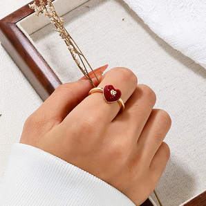 Nihao Wholesale Sweet Simple Style Heart Shape Alloy Women's Rings