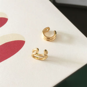 Nihao Wholesale 1 Pair IG Style Solid Color Stainless Steel Ear Cuffs