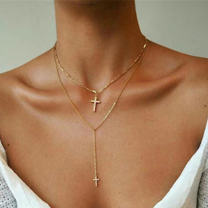 Nihao Wholesale Streetwear Cross Alloy Women's Necklace
