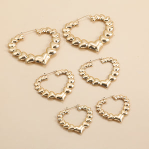 Nihao Wholesale 1 Pair Vintage Style Heart Shape Plating Alloy Earrings
