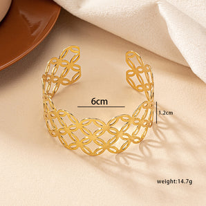 Nihao Wholesale Simple Style Commute Color Block Ferroalloy Plating 14K Gold Plated Women's Bangle