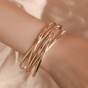 Nihao Wholesale New Fashion Simple Geometric Cross Opening Metal Bracelet