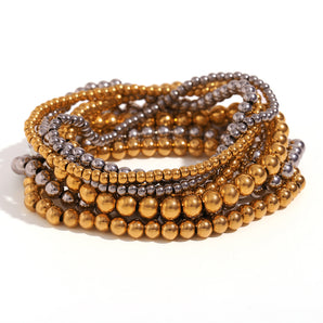 Nihao Wholesale Fashion Round Stainless Steel Beaded Bracelets