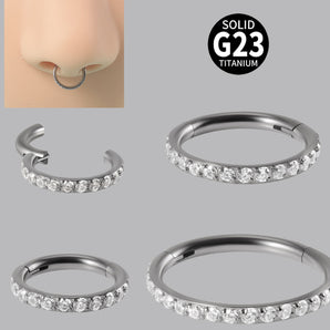 Nihao Wholesale Simple Style Round Titanium Alloy Inlay Zircon Nose Ring