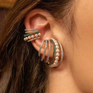 Nihao Wholesale fashion multi-layer retro pearl rhinestone ear clip