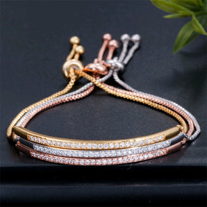 Nihao Wholesale Fashion Geometric Alloy Copper Inlay Artificial Gemstones Women'S Bracelets