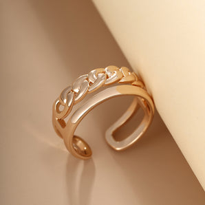 Nihao Wholesale XUPING Simple Style Geometric Alloy Copper Plating 18K Gold Plated Women's Open Rings