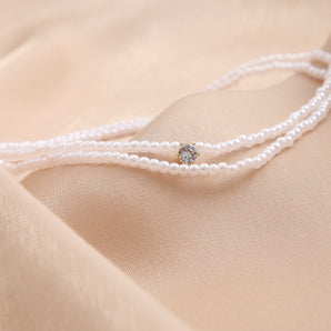 Nihao Wholesale Retro Water Droplets Artificial Pearl Pearl Rhinestone Layered Necklaces