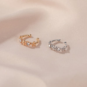 Nihao Wholesale Simple Style Flower Plating Copper Artificial Gemstones Earrings