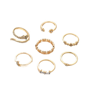 Nihao Wholesale IG Style Shiny Star Moon Snake Alloy Inlay Rhinestones Women's Rings