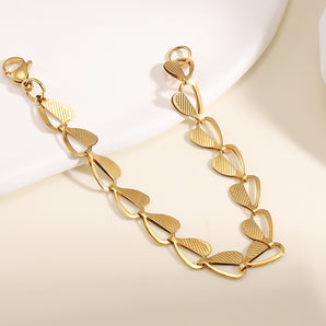 Nihao Wholesale Simple Style Heart Shape Stainless Steel Plating 18K Gold Plated Bracelets