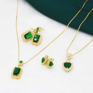 Nihao Wholesale Retro Heart Shape Stainless Steel Earrings Necklace