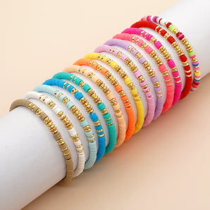 Nihao Wholesale Casual Streetwear Colorful soft clay Beaded Women's Bracelets