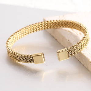 Nihao Wholesale Simple Style Solid Color Stainless Steel Plating Gold Plated Bangle