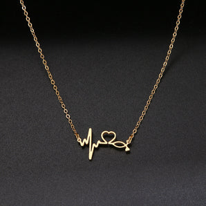 Nihao Wholesale 1 Piece Fashion Heart Shape Alloy Hollow Out Gold Plated Silver Plated Valentine'S Day Women'S Necklace
