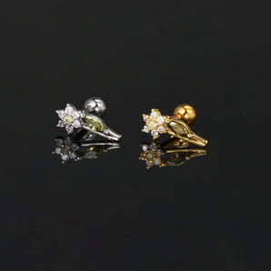 Nihao Wholesale 1 Piece Simple Style Classic Style Geometric Butterfly Inlay Copper Zircon Ear Studs