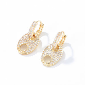 Nihao Wholesale Vintage Style Geometric Plating Inlay Copper Zircon Drop Earrings