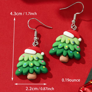 Nihao Wholesale Sweet Christmas Tree Resin Girl'S Drop Earrings