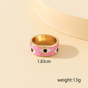 Nihao Wholesale Simple Style Eye Alloy Enamel Women'S Rings