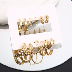 Nihao Wholesale 1 Set Retro Simple Style C Shape Plating Alloy Gold Plated Silver Plated Earrings