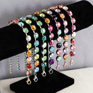 Nihao Wholesale Casual Shiny Geometric Alloy Inlay Artificial Gemstones Women's Bracelets