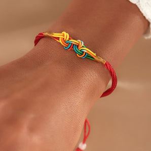 Nihao Wholesale simple fashion geometric gradient red rope adjustable bracelet