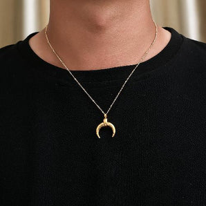 Nihao Wholesale Simple Style Moon Stainless Steel Plating Pendant Necklace