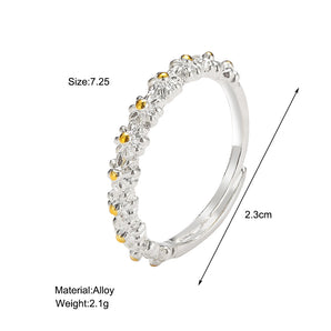 Nihao Wholesale wholesale jewelry little daisy two-color flower ring