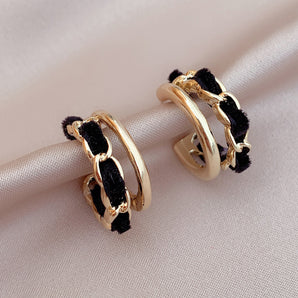 Nihao Wholesale fashion retro geometric C-shaped alloy earrings