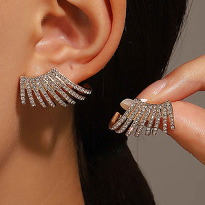 Nihao Wholesale 1 Pair Simple Style Solid Color Plating Inlay Alloy Rhinestones 14K Gold Plated Silver Plated Ear Studs