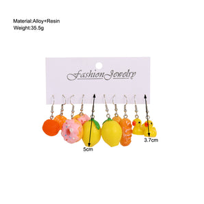 Nihao Wholesale 1 Set Sweet Streetwear Fruit Resin Drop Earrings