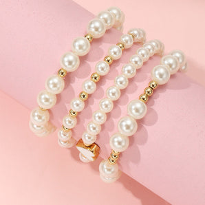 Nihao Wholesale Cute Heart Shape Artificial Pearl Beaded Girl'S Bracelets