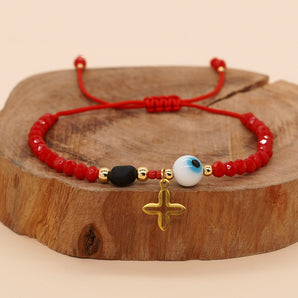Nihao Wholesale Bohemian Devil'S Eye Stainless Steel glass rope Women's Bracelets